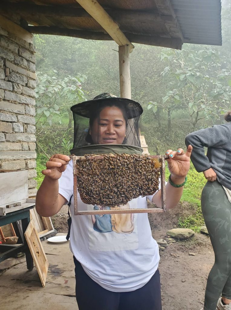 women's participation on bee keeping training at KEL